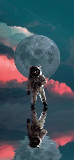 astronaut and moon