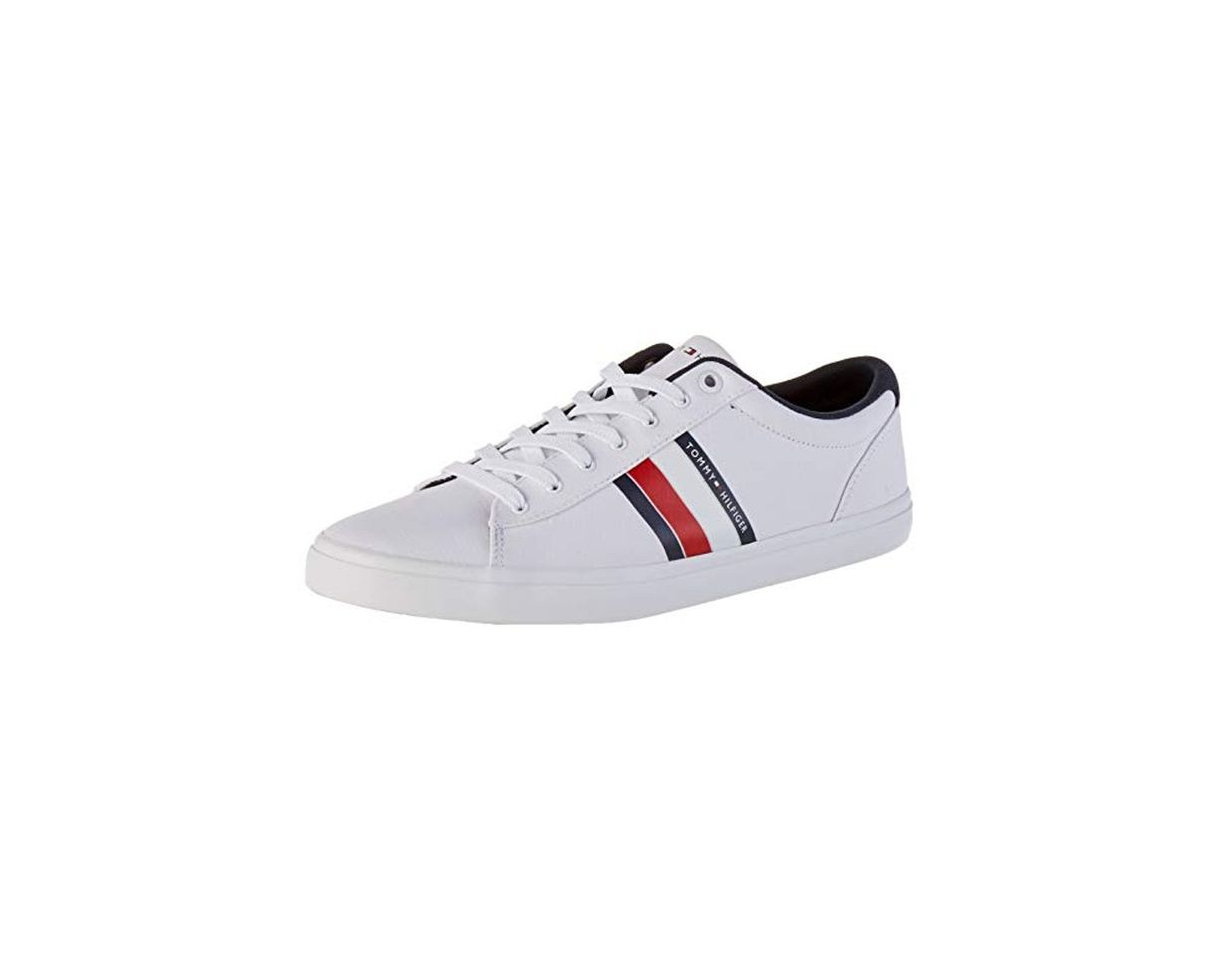 Social Tommy Hilfiger Essential Stripes Detail Sneaker, Zapatillas para Hombre, Blanco
