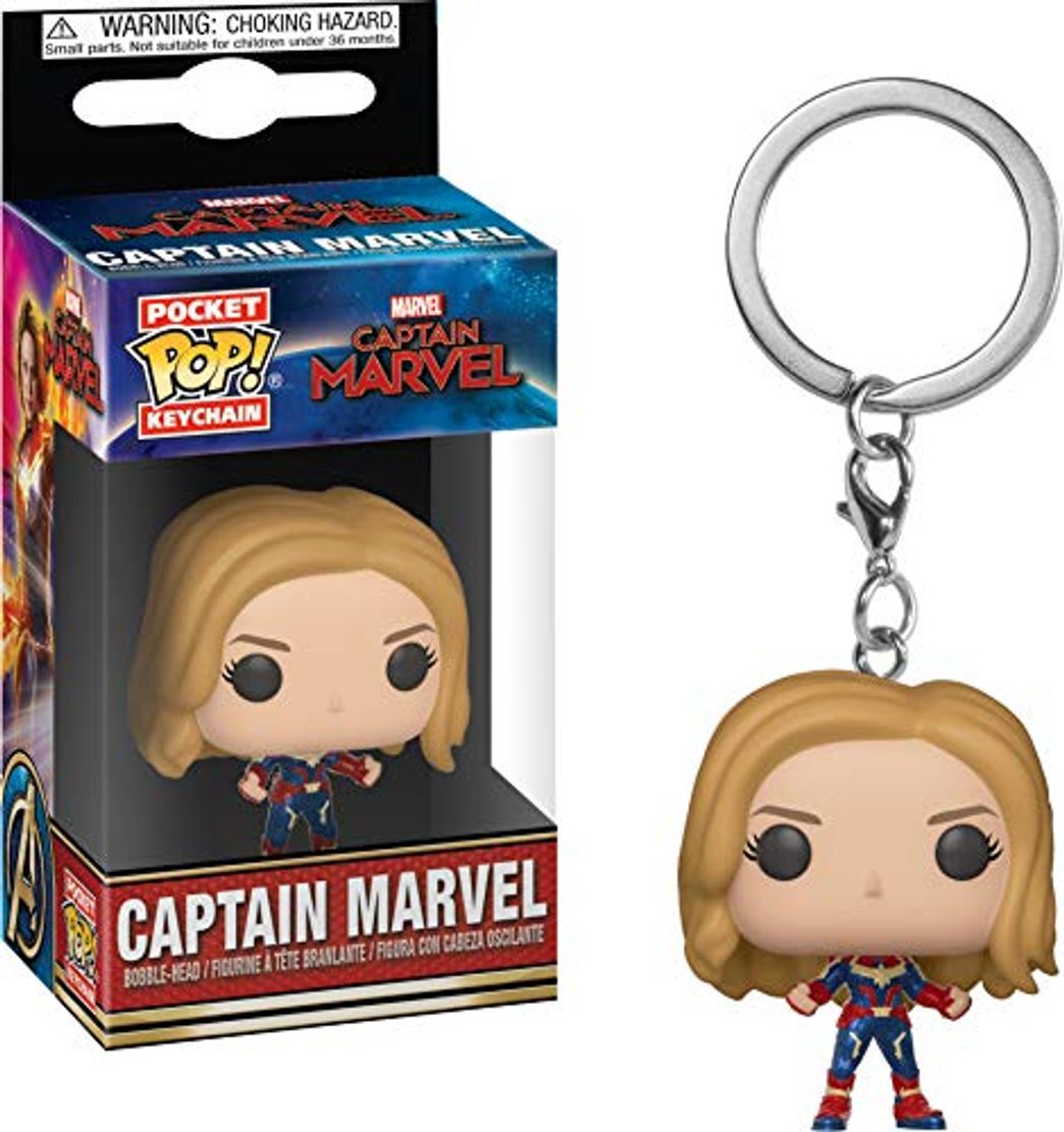 Juego Funko- Keychain Llavero Pocket Pop Capitana Marvel, Multicolor, Talla única