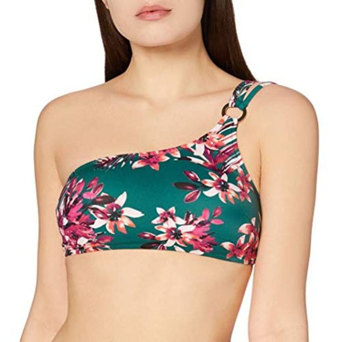 Moda Marca Amazon - IRIS & LILLY Parte de Arriba de Bikini asimetrico