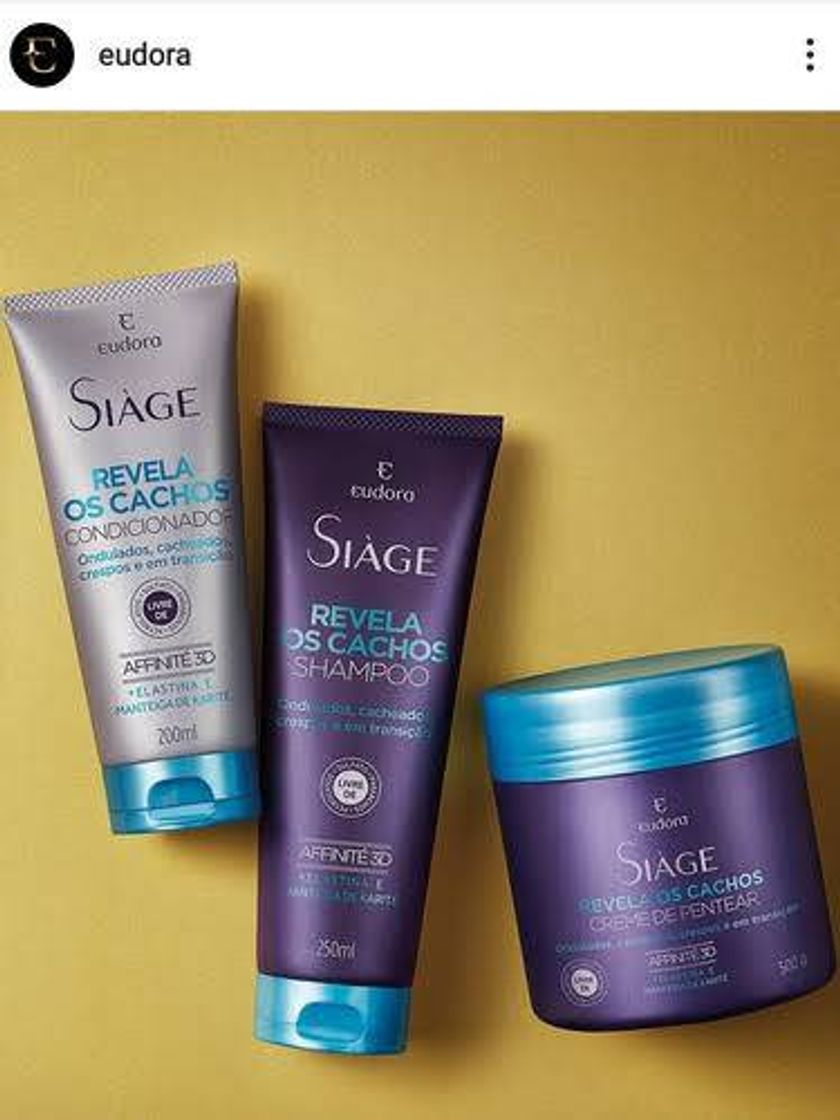 Moda KIT SIAGE EUDORA REVELA OS CACHOS Shampoo+Cond+Creme