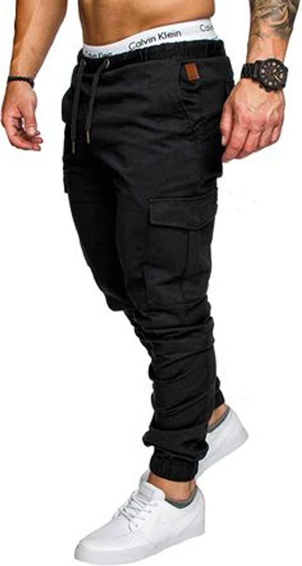 Social FGFD Pantalones de Hombre Jogger Deportivos Pantalón Cargo Casuales Chino de Algodón
