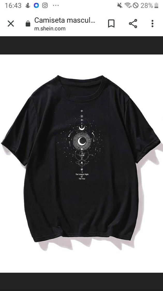 Moda Camiseta lua shein