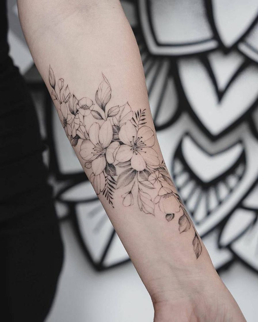 Social tatuagem de flores 
