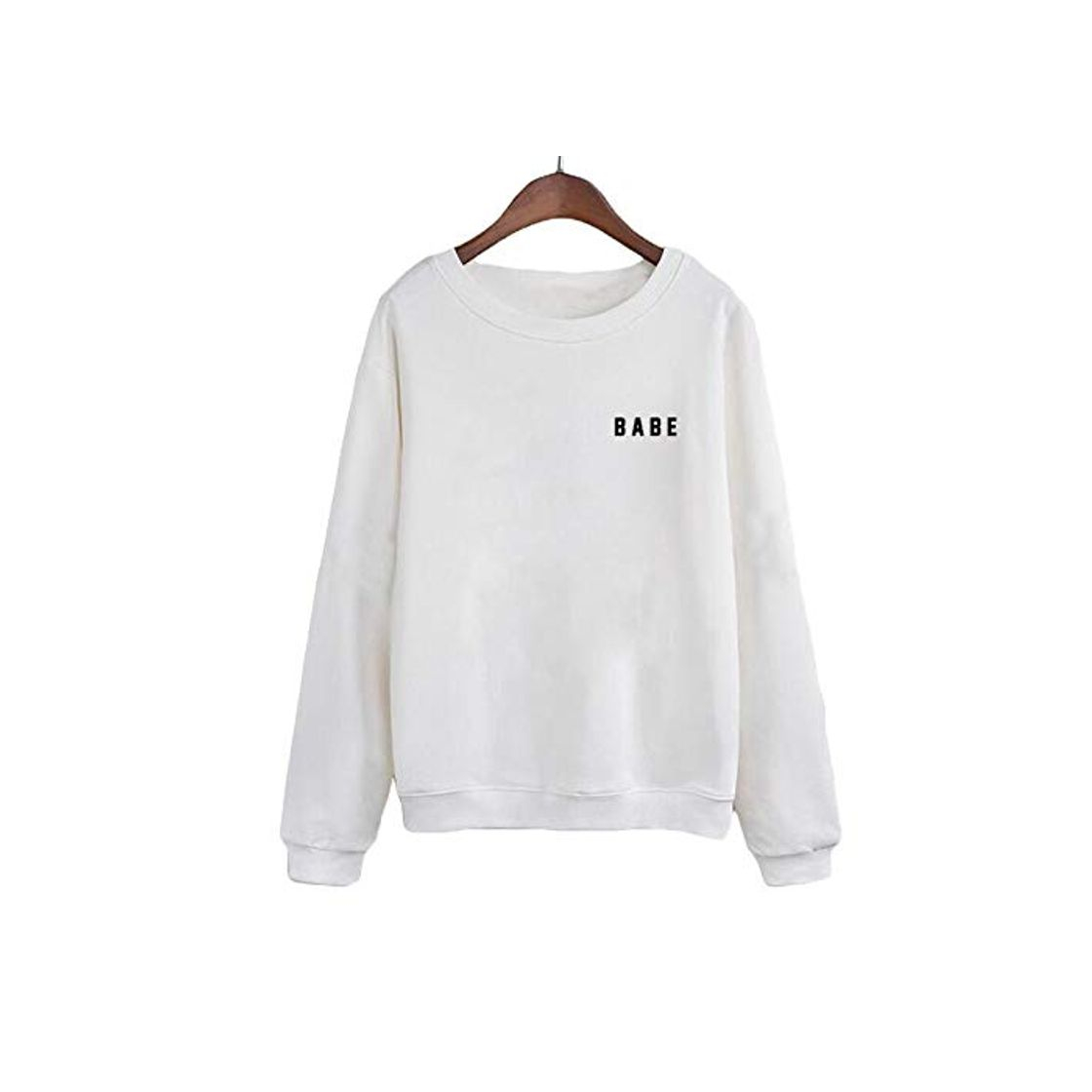 Moda WDDGPZ1 Sudadera  Primavera Mujeres Moda Sudaderas con Capucha Babe Letras Imprimir Sudadera De Manga Larga Jerséis con Cuello Redondo Mujeres Chándal Moletom Tumblr