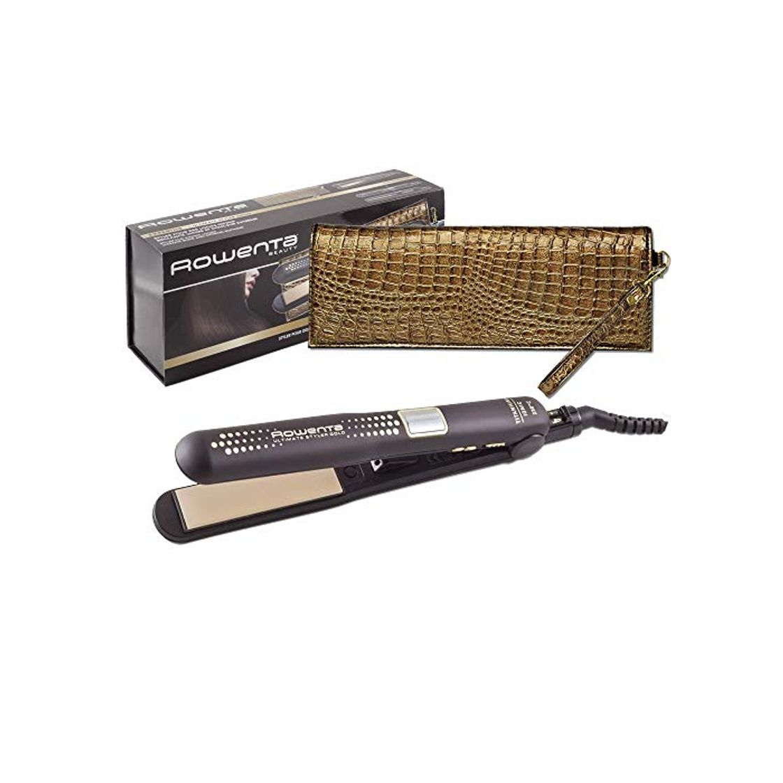 Beauty Rowenta Ultimate Styler Gold SF6021E0 - Plancha pelo recubrimiento de cerámico