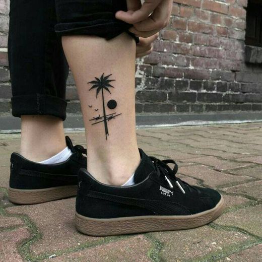 Tatuagem na perna coqueiro 