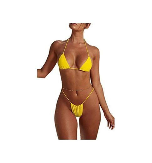 Conjunto De Bikini Sexy Micro Traje De Baño Bikini Triángulo Tanga 2