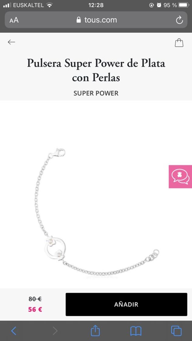 Fashion Pulsera Super Power de Plata con Perlas | TOUS