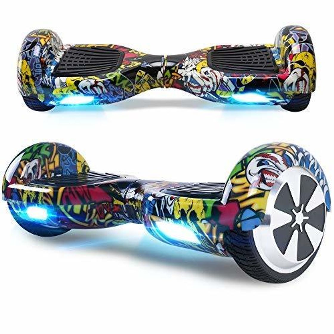 Social TOEU - Patinete Eléctrico Hoverboard, Ruedas de 6.5", Leds, Potente batería de