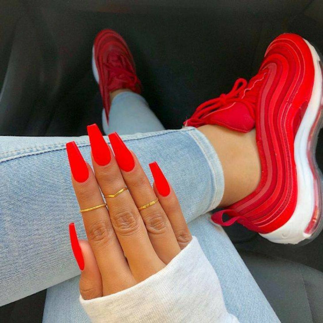 Moda Unhas neon red 