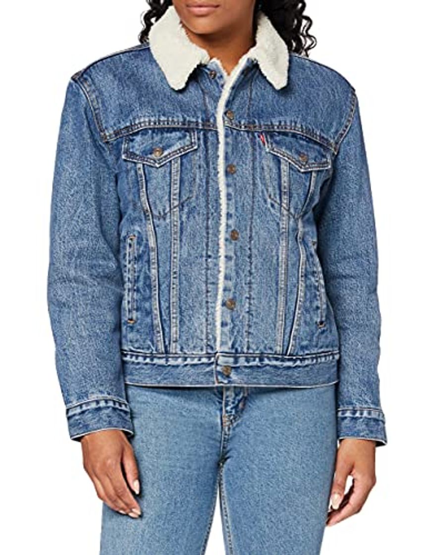 Moda Levi's Ex-BF Sherpa Trucker Chaqueta Vaquera, Azul