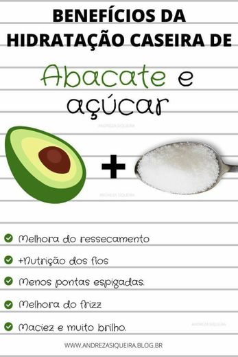 Hidratação (abacate e açúcar) 🥑