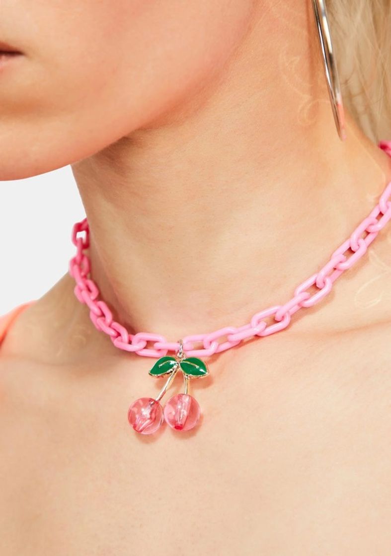 Producto Cherry Charm Chain Link Choker - Pink