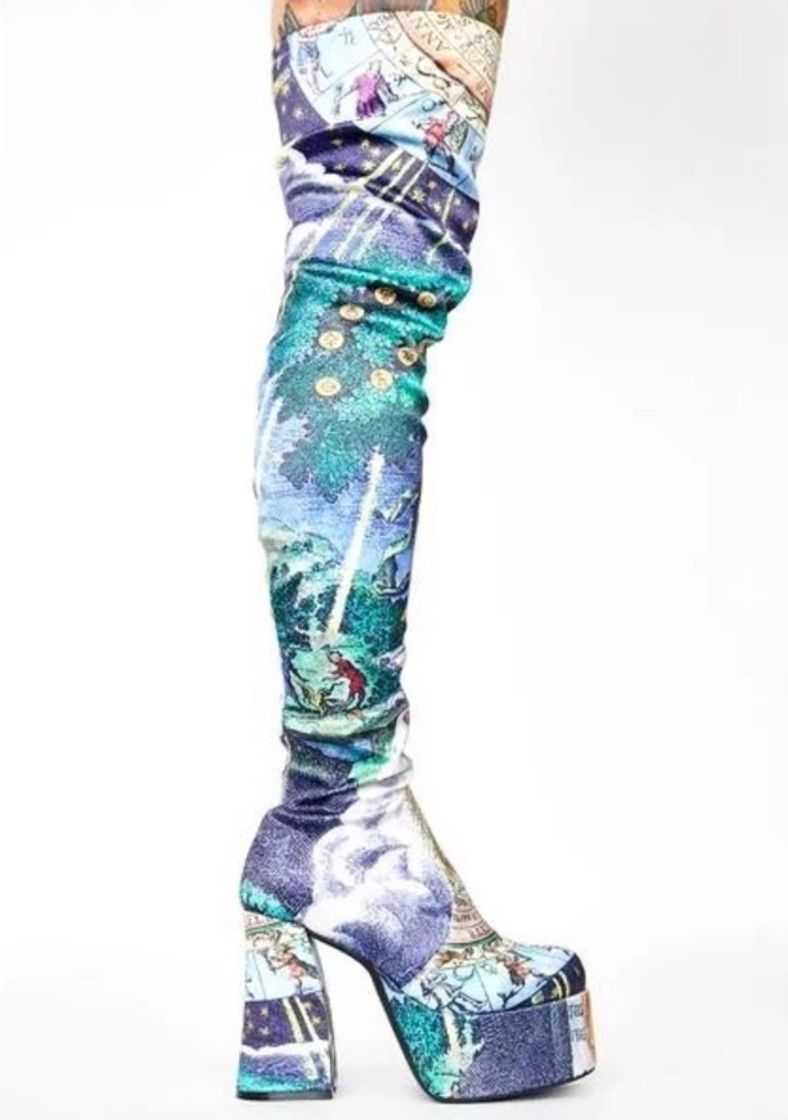 Fashion Horoscopez Graphic Astrological Tree Of Life Thigh High Boots ...