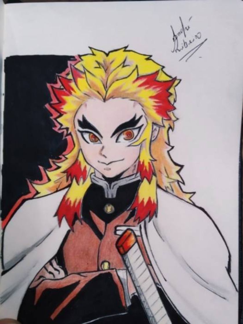 Moda Desenho do Rengoku de Kimetsu no Yaiba