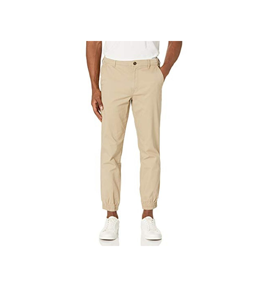 Fashion Amazon Essentials - Pantalones deportivos ajustados para hombre, Caqui, US M