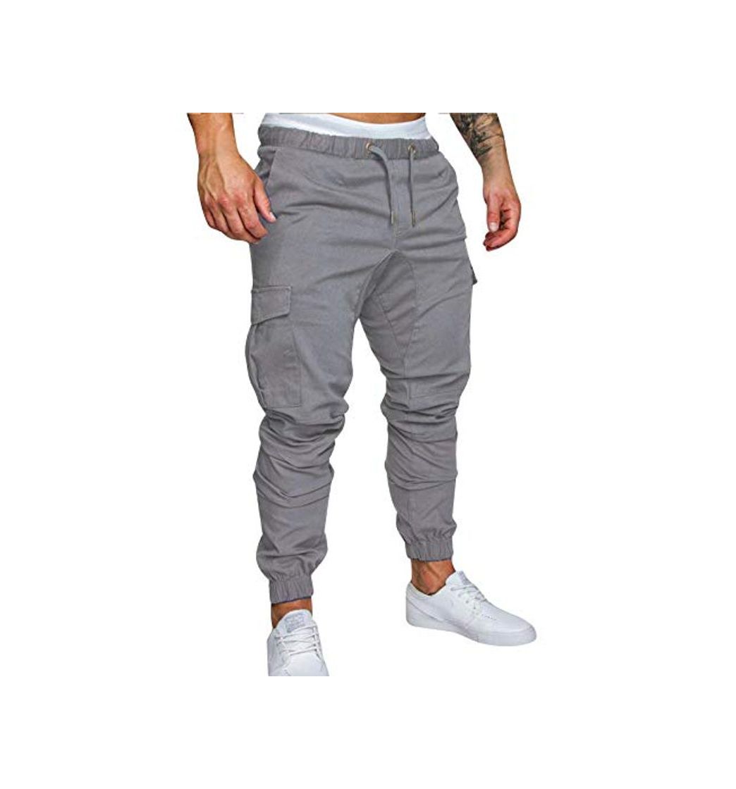 Social FGFD Pantalones de Hombre Jogger Deportivos Pantalón Cargo Casuales Chino de Algodón