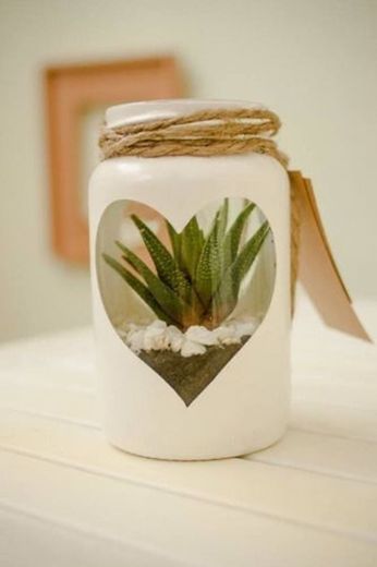 Vaso de suculenta 🌵 com pote de vidro 