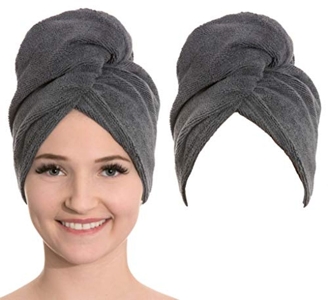 Product ZOLLNER Set de 2 Toallas Turbante para el Pelo de Microfibra