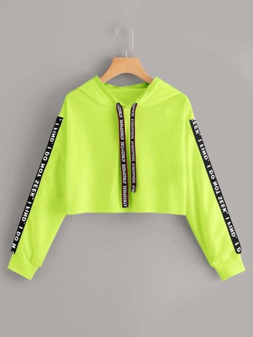 Moda Moletom curto neon 