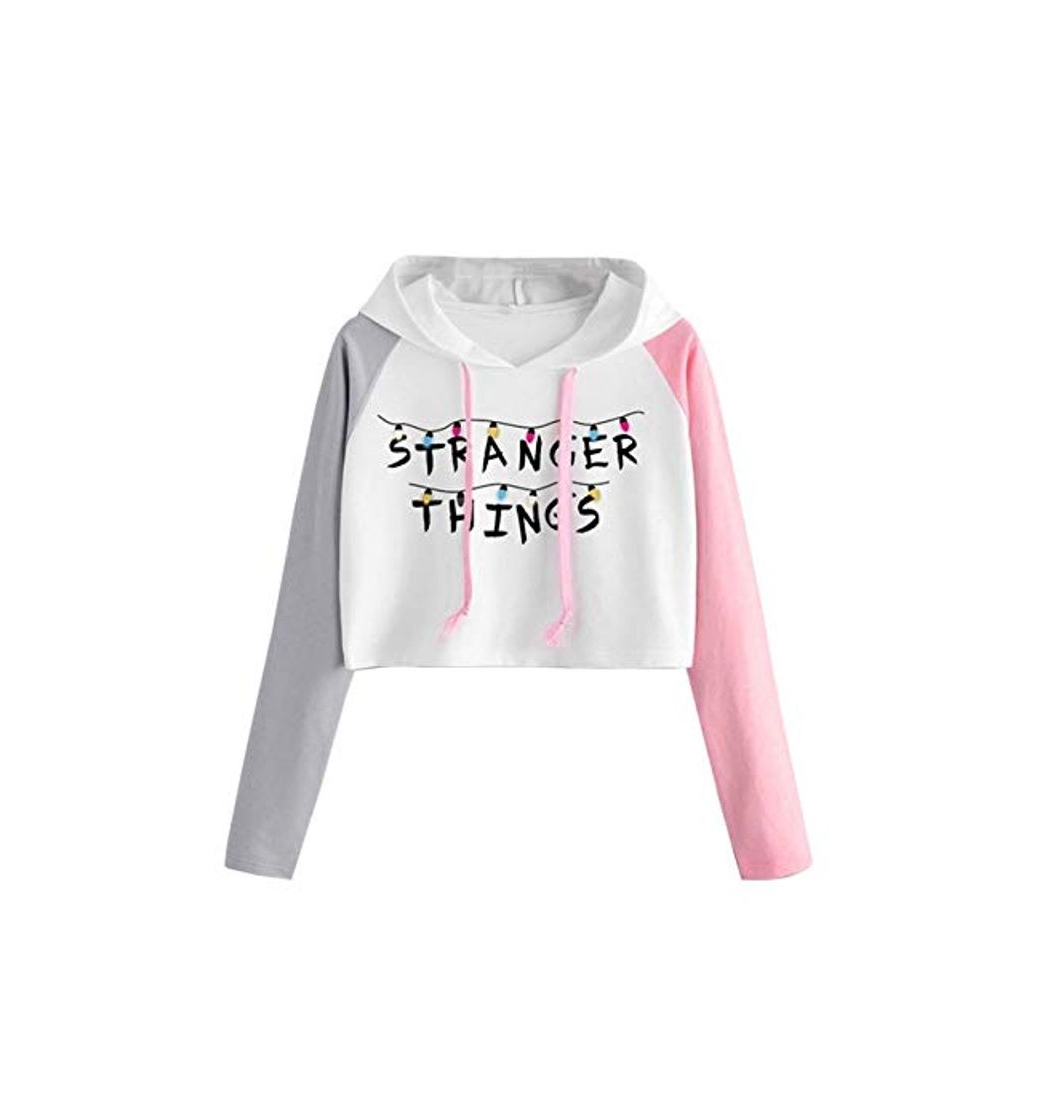 Product Sudadera Stranger Things Niña, Sudadera Stranger Things 3 Mujer Corta T-Shirt Camisetas