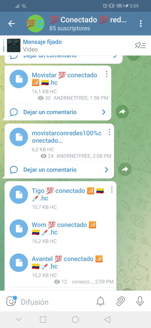 App Canal de telegram🇨🇴