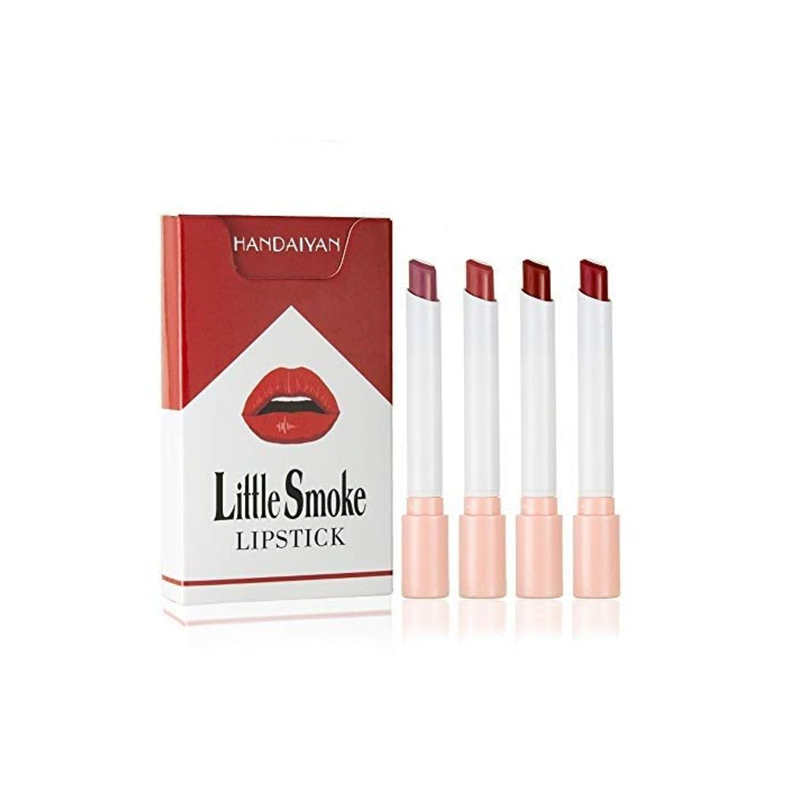 Productos Turbobm Creative Cigarette Lipstick Set 4 Colores Mate de Larga duración Impermeable Mate lápiz Labial Tubo Desnudo Labios Rojos Maquillaje