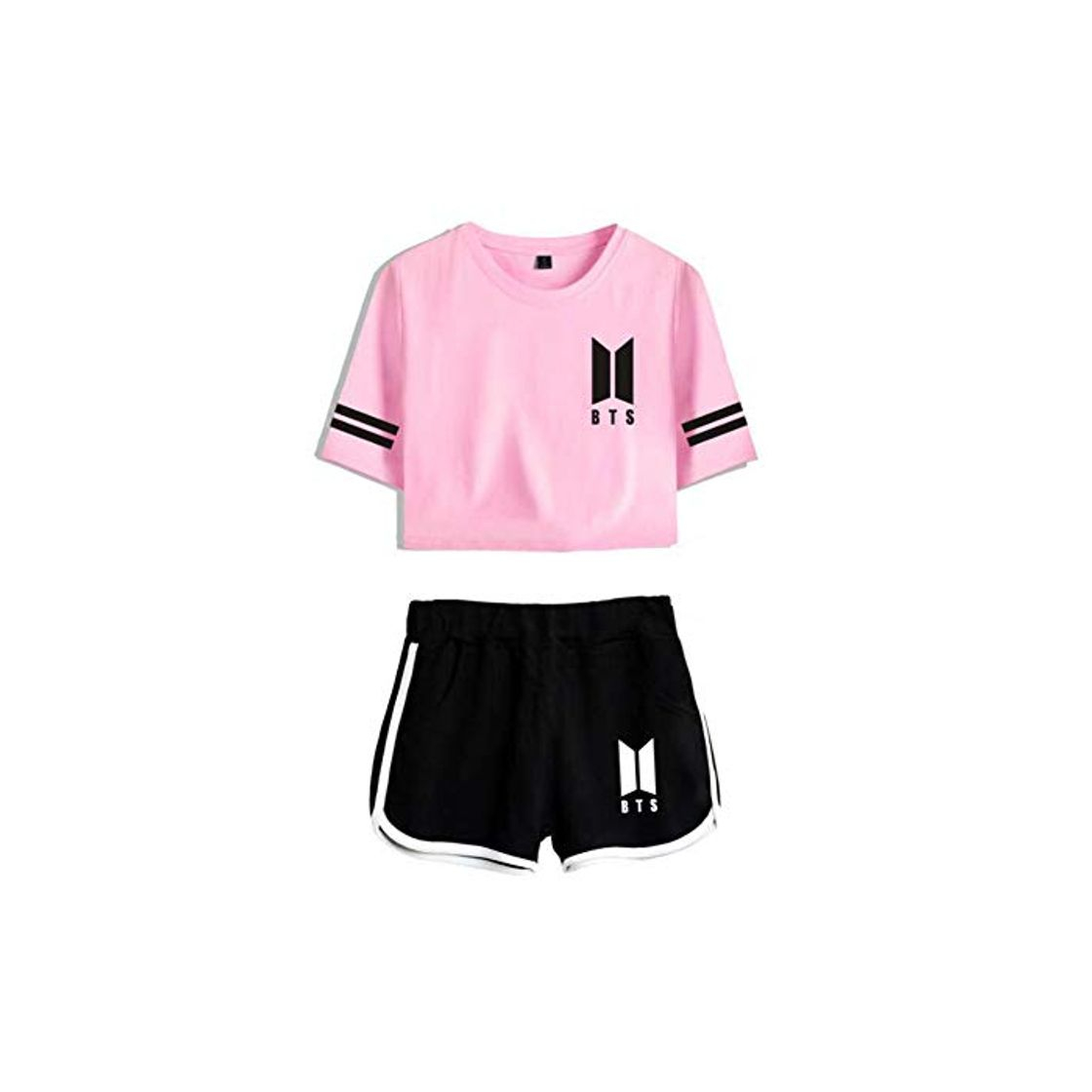 BTS Conjuntos Deportivos para Mujer Chándales Deportiva Camiseta Y Pantalones Cortos Cuello