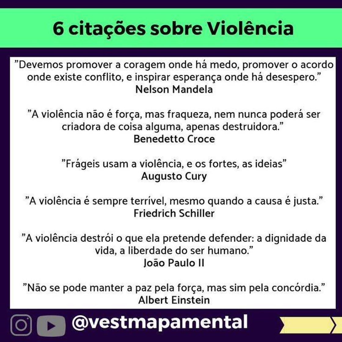 Moda Citaçoes sobre violência