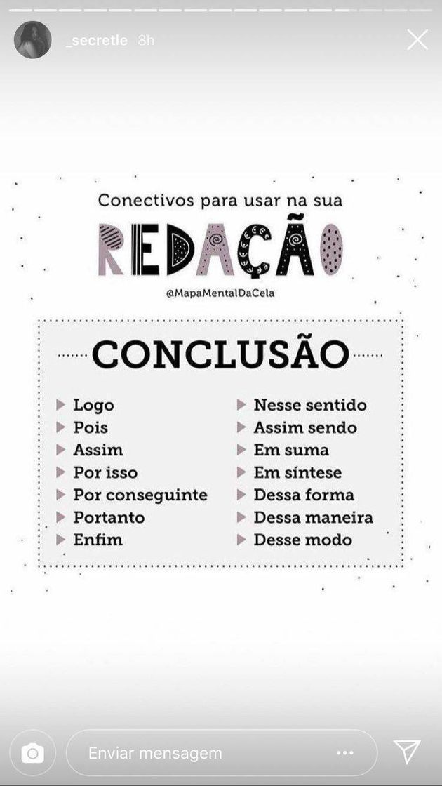 Fashion 💢Conectivos de Conclusão▶Enem💢