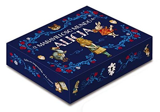 Caja maravilloso mundo de Alicia: Incluye: 2 libros, libreta, 5 postales y