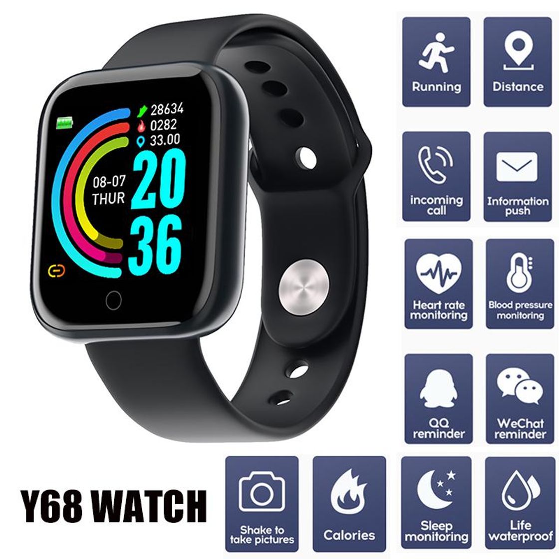 Moda Smartwatch Y68 