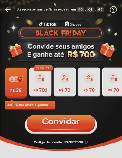 Baixe o Tik Tok clicando no link e adicione o meu código