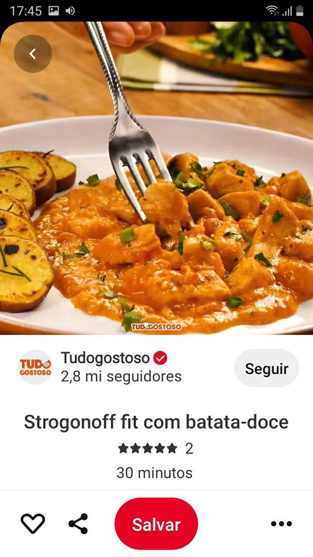 Fashion Strogonoff fit com batata doce.