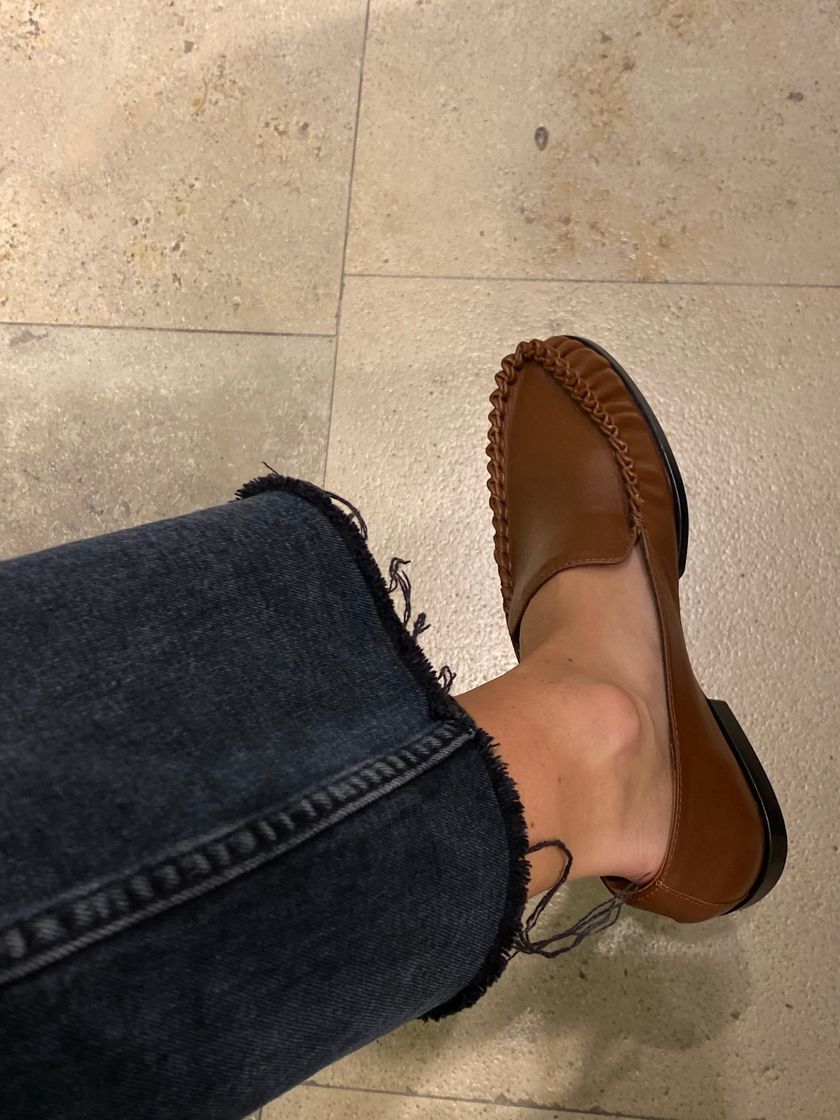 Social Mocasín piel fruncido - Mujer | Mango España