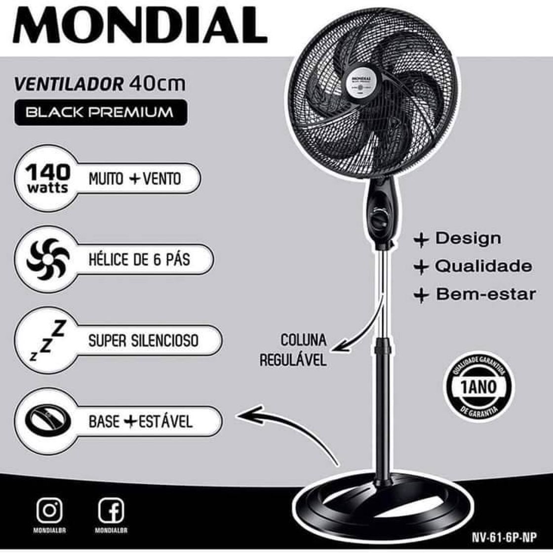 Fashion Ventilador de Coluna Mondial Black