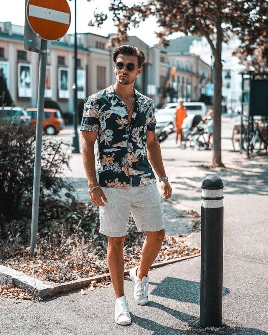 Fashion Camisa Masculina Moda Praia