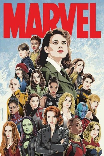 Quadro mulheres da Marvel