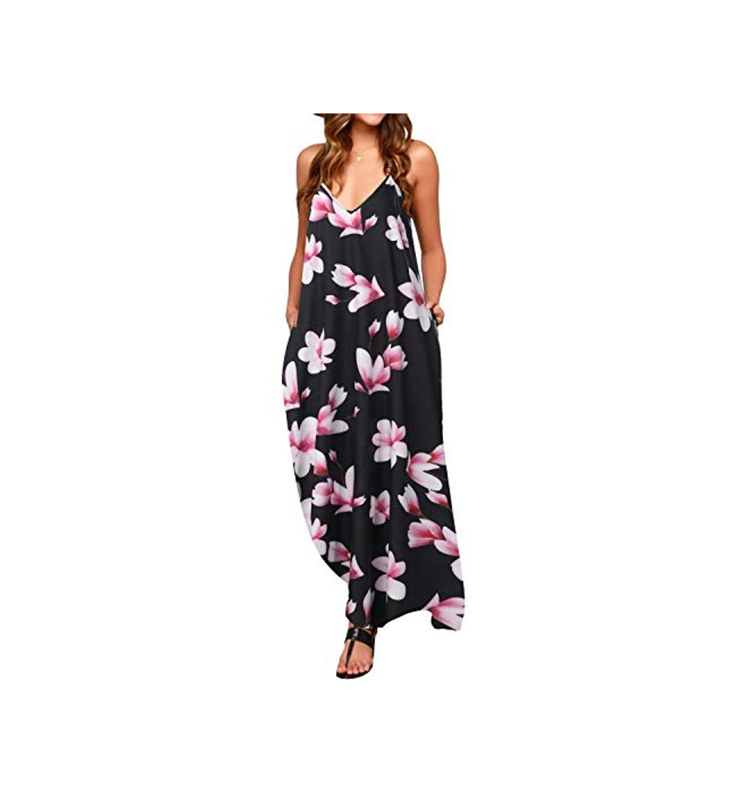 Moda ZANZEA Mujer Vestidos Largos Verano Casual Maxi Mangas Cortas Sexy con Cuello en V Imprimiendo Florales Estampados Playa Sundress B16049 36