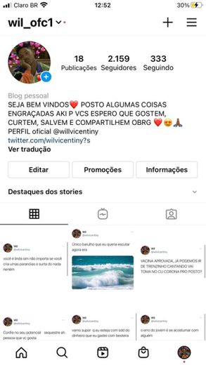 Minha página no Instagram 