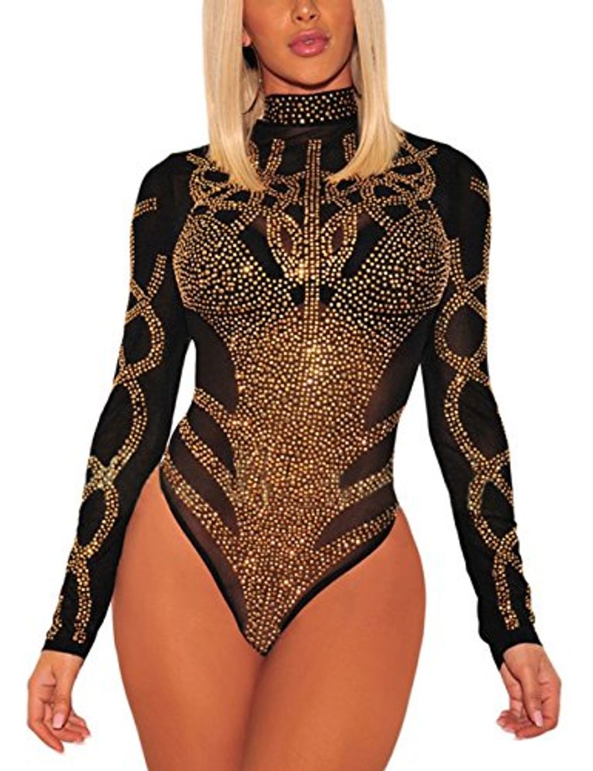 Productos SEBOWEL Body Mujer Sexy Lenceria Fiesta Transparente Manga Larga Corta Bodysuit