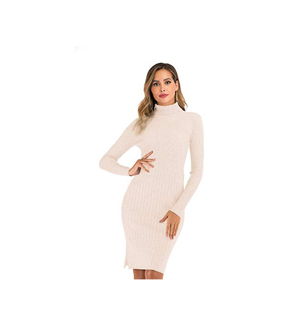 Product Enjoyoself Vestido a Punto Suéter Elegante para Mujer Suéter Cuello Alto para