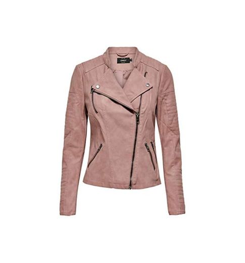 Only onlAVA FAUX LEATHER BIKER OTW NOOS - Chaqueta para mujer, Rosa