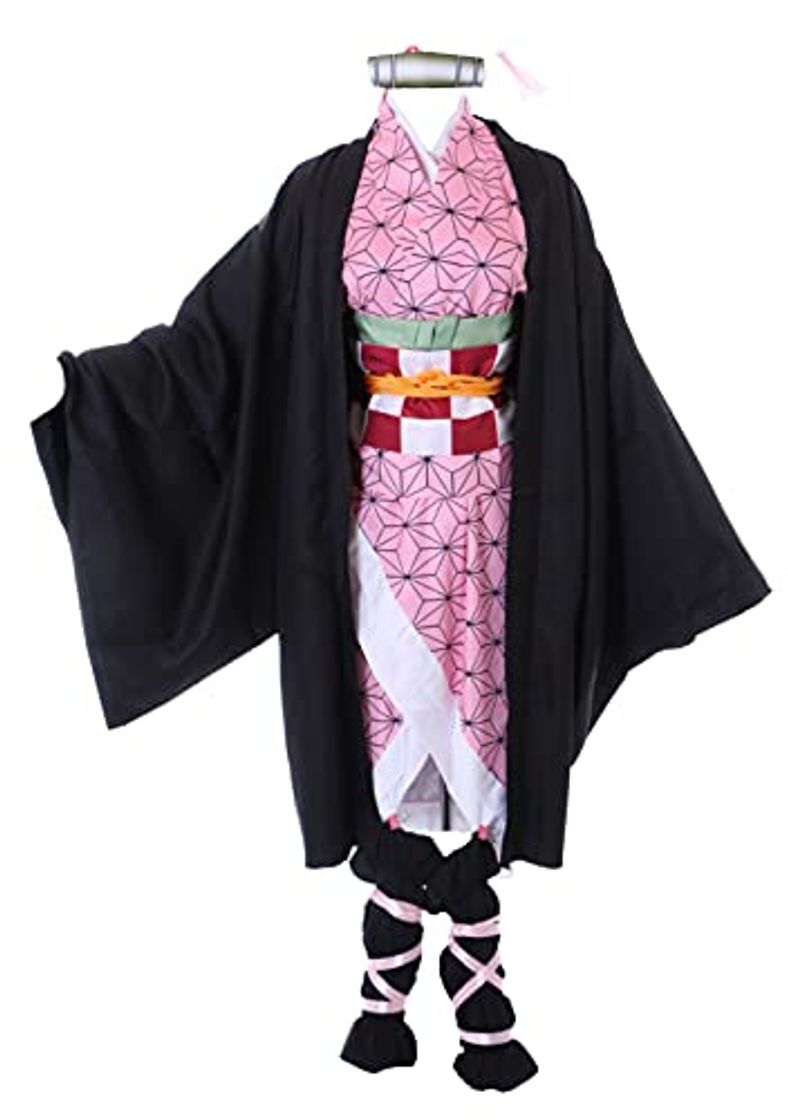 Product Kawaii-Story Disfraz de kimono japonés MN-194 Nezuko Kamado Demon Slayer negro y