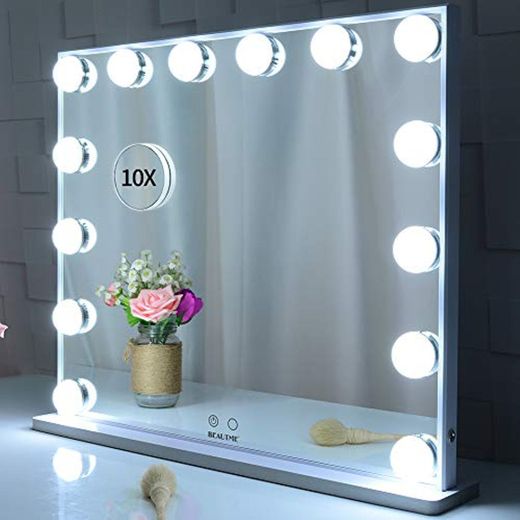 BEAUTME Espejo de vanidad iluminado con 14 luces de bombillas LED