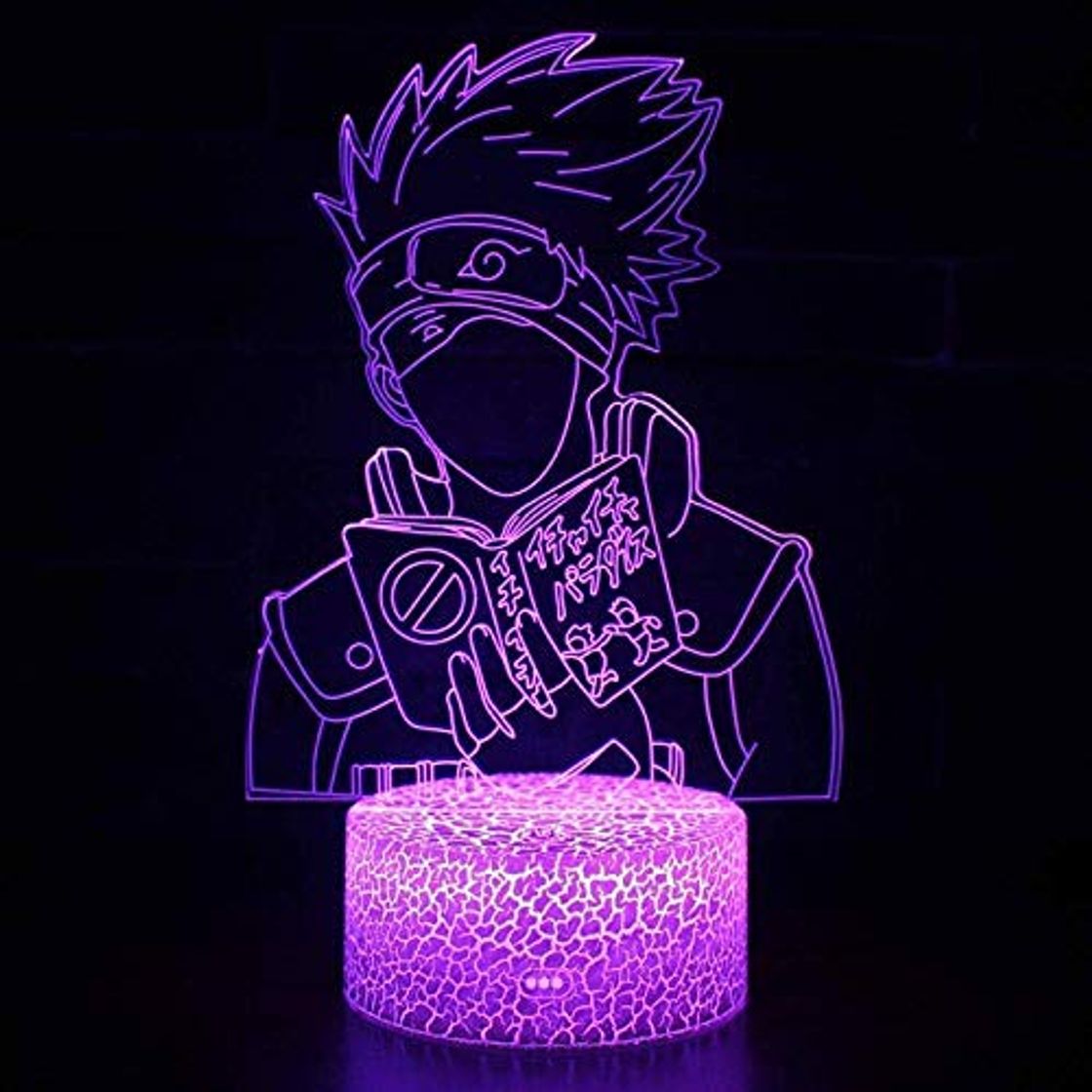 Elemento de la categoría hogar Anime Ninja Kaka Theme 3D Lámpara Led Night Light 7 Cambio de color Touch Mood Lamp Touch Plus Control remoto