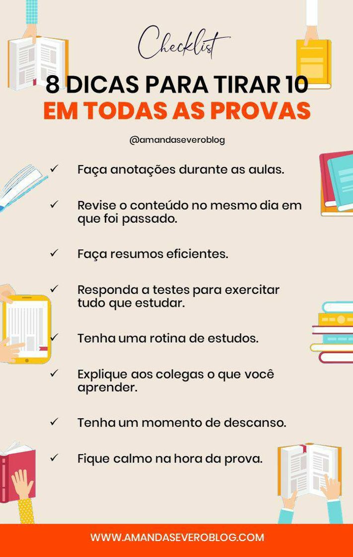 Moda 8 dicas para tirar 10 em todas as provas! 