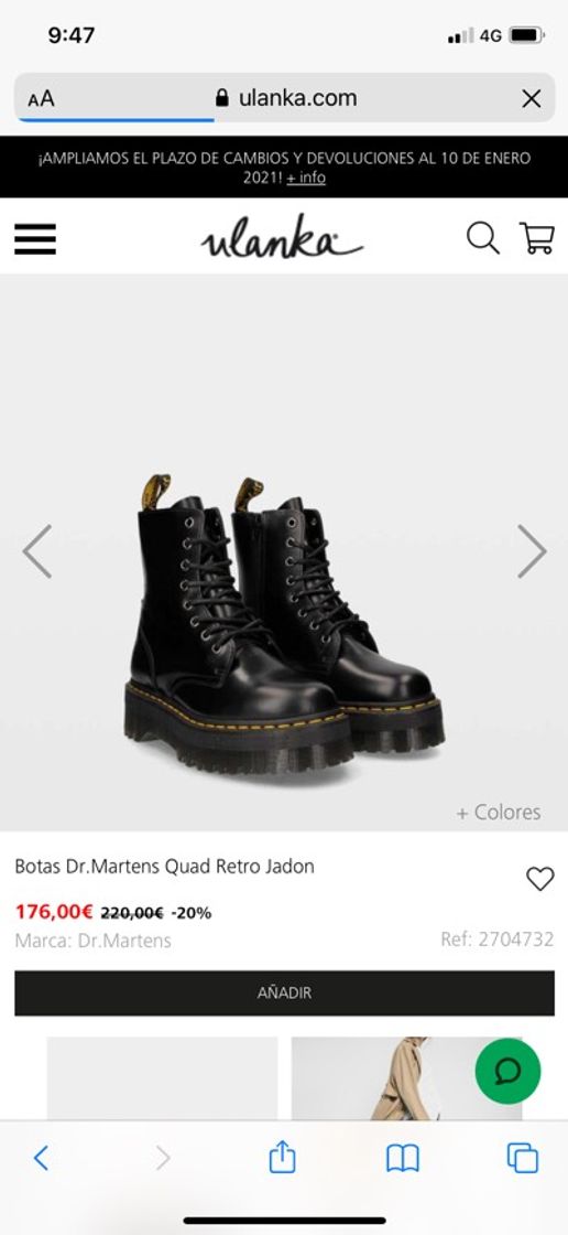 Product Botines Dr Martens Quad Retro Jadon Negros