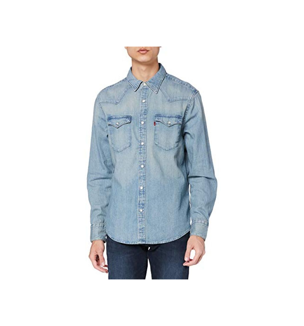 Fashion Levi's Barstow Western Standard Camisa, Azul